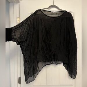 Tempo Paris Black Silk tunic/poncho top